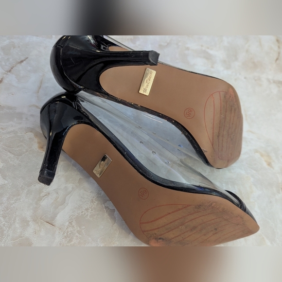 Torta Caliente Woman's Black & Clear Heel Shoes Size 8 M - Picture 6 of 6